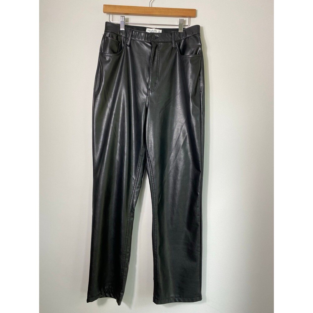 Abercrombie & Fitch Faux Leather Pants Size 30 Ultra High Rise 90s Straight